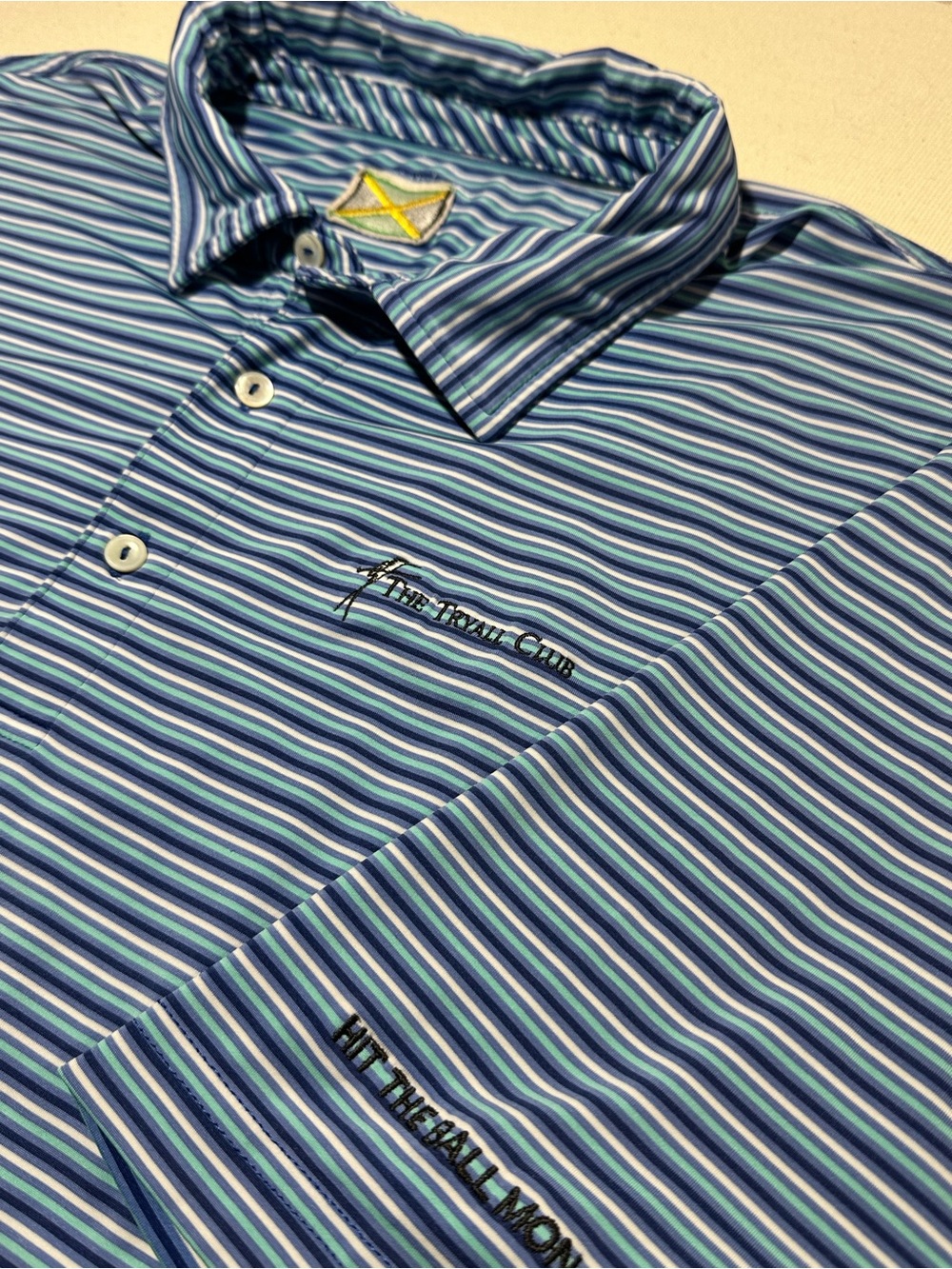 Men’s Vineyard Vines Striped Golf Polo in Blue x The Tryall Golf Club Jamaica